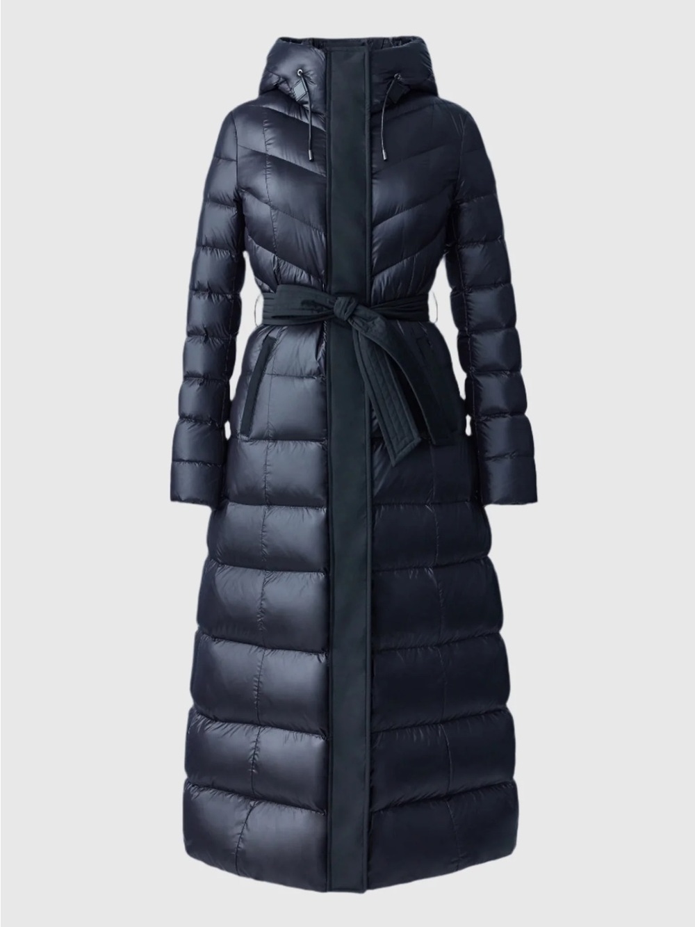 Mackage Long Hooded Belted Puffer Coat